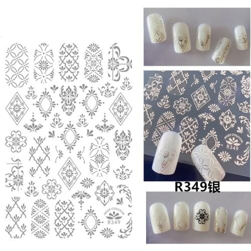 Self-adhesive 3D Stickers for Nails Geometric Decals Nail Art Decorations Small Size Fashion Stickers Women Girl Nail Foil