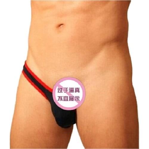 Sexy mens unilateral thong and g-string male panties low-waist sexy breathable pants