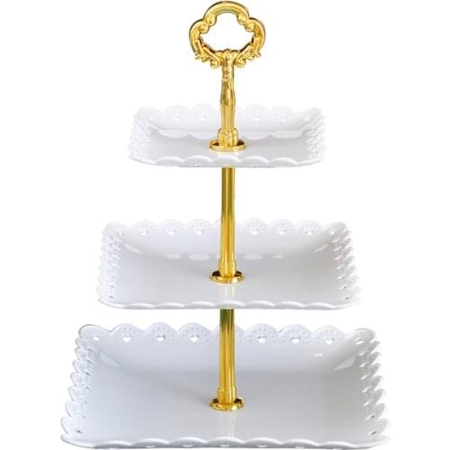 Detachable Cake Stand Wedding Birthday Party 3 Tier Pastry Cupcake Fruit Plate