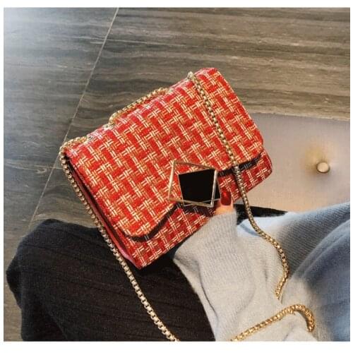 2019 Chain Pu Leather Crossbody Bags For Women Small Shoulder Messenger Bag Special Lock Design Female Travel Handbags