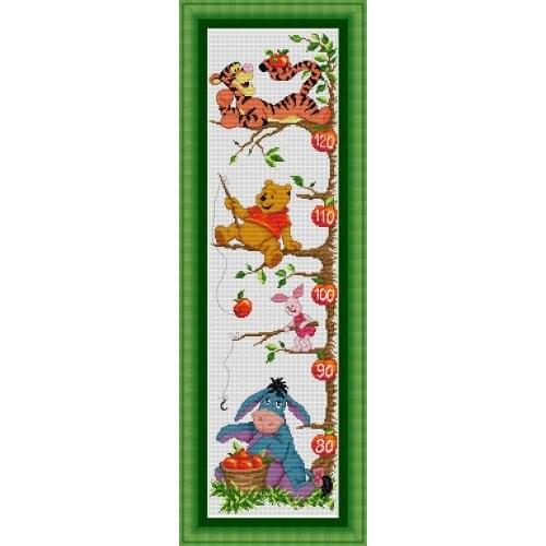 11/14/18/16/25/22/28ct Height Chart Table With Length Scale Baby Cross Stitch Kit Cross-stitching Package Cross Stich