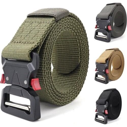 Tactical Nylon Belt Outdoor Military Army Gear Male Quick Release Metal Buckle Duty Belt Fashion Jeans Casual Hunting Cinturon