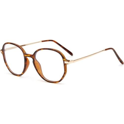 Veshion Black Square Eyeglasses Womens Retro Half Metal Men Prescription Glasses Anti Light Blue for Computer Tablet Leopard