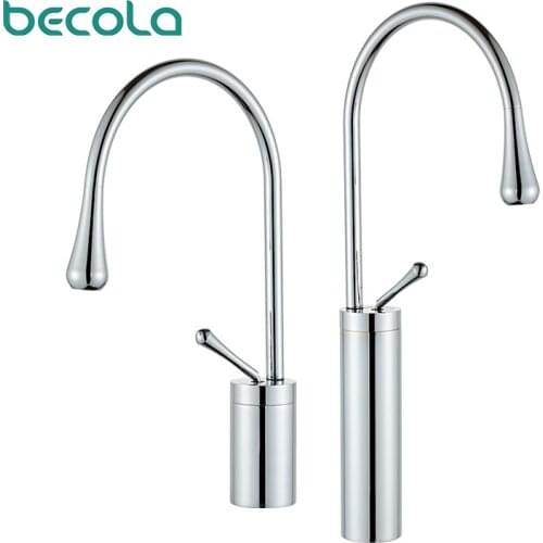 Tall & Short 360 Swivel Spout Brass and Chrome Finish Bathroom Basin Faucet Vanity Vessel Sinks Mixer Cold And Hot Water Tap