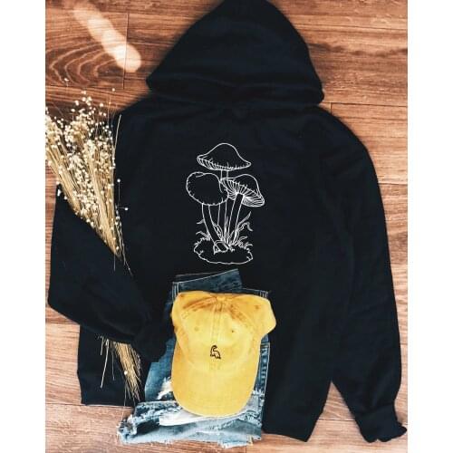 Three mushrooms cute Hoodie Women Hoody funny Sweatshirts Pullovers vintage Fashion unisex pure cotton top casual jumper hoodies