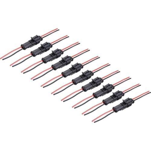 10 Pairs Male Female Auto Connector Waterproof Automotive Wire Connector Plug 2 Pins Electrical Car Motorcycle Terminals