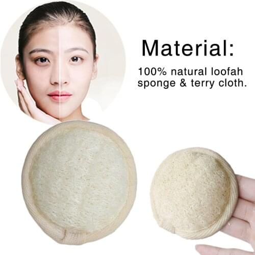 10 Pcs 100% Natural Loofah Face Makeup Remove Cleaning Exfoliating Pad Loofah Sponge Puff Manual Facial Cleansing Makeup Tools