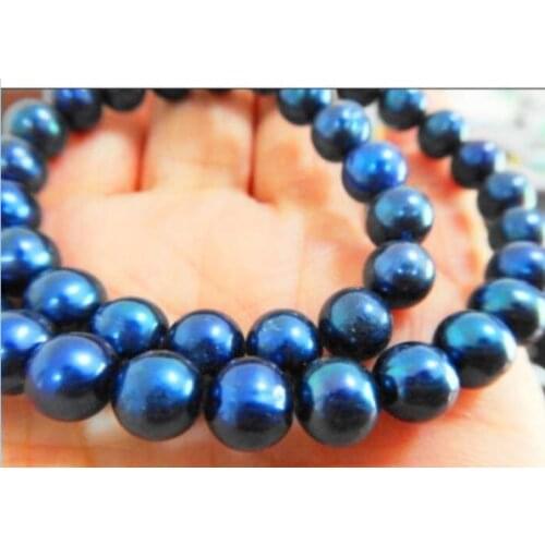 18" 10-11MM NATURAL TAHITIAN BLUE PEARL NECKLACE BRACELET