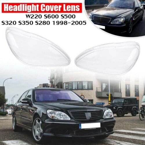2X Car Front Headlight Lens Cover Light Shell for Mercedes-Benz W220 S600 S500 S320 S350 S280 1998-2005