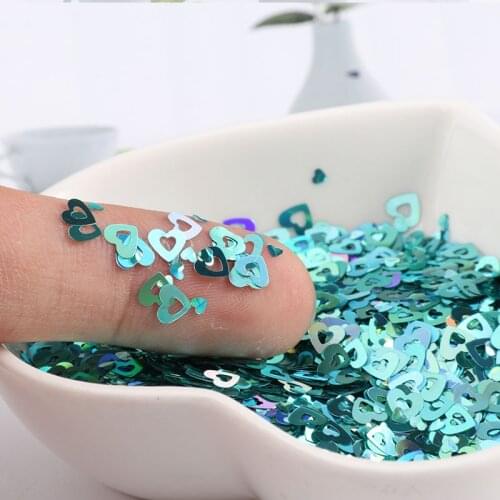 5mm PET Ultrathin Hollow Heart Sequins Laser Glitter Love Sequin Nail Art Body Painting DIY Christmas Decoration Material 10g