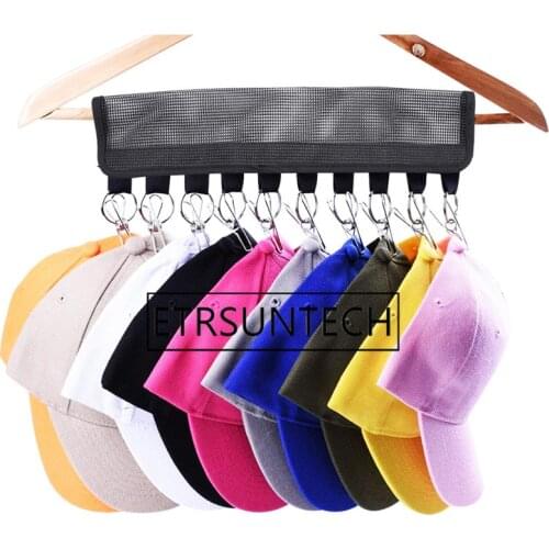 50pcs 10 Clips Cap Rack Closet Hanger Storage Cap Racks Door Hanger Holder Hook Storage Organizer Door Baseball Hat Holder