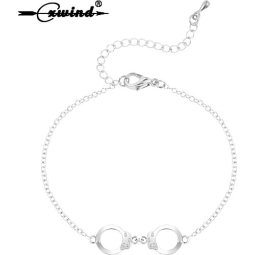 Cxwind Cute Handcuff Bracelets Bangles Fashion Lock Handcuffs Bangle Bracelet for Women Handmade Charm Wrist Chain Jewelry