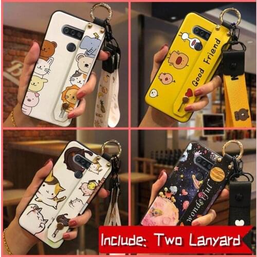 Back Cover TPU Phone Case For LG K51/Reflect/L555DL Soft Case For Woman Wrist Strap For Girls Silicone Soft
