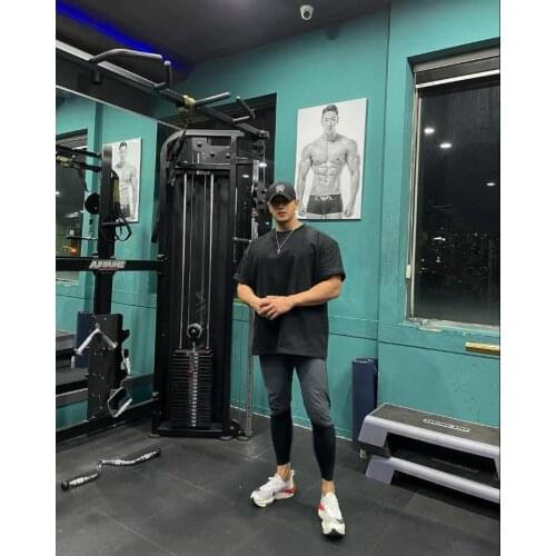 Man Fashion Short Sleeve Cotton T Shirt Men Fitness Bodybuilding Summer High Quality Tshirt Top Tees New Brand Gyms Clothes