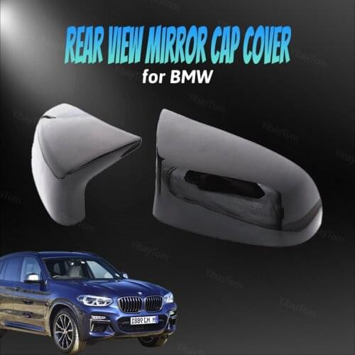 Glossy Black 2pcs Side Mirror Covers M Style Replacement Rearview Mirror Cover Caps for Bmw F15 X5 F16 X6 F25 X3 F26 X4 14-18
