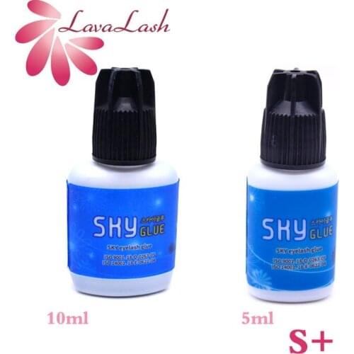 5 Bottles Korea Sky S+ Eyelash Extensions Black Cap 5ml 10ml False Eyelash Glue Makeup Beauty Tools Black Cap Lash Wholesale