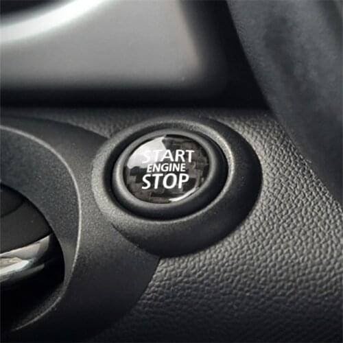 Carbon Fiber Car Engine Start Stop Button Cap Trim Cover For Mini Cooper R55 R56 R57 R58 R59 R60 R61 Accessories
