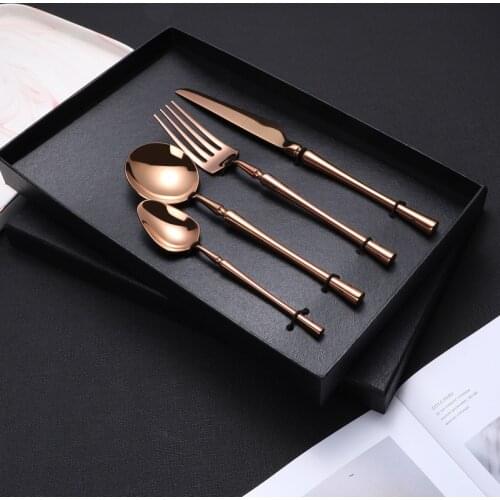 Gold Cutlery Set Stainless Steel Spoon Cutlery Western Dinnerware Set Kitchen Knives Spoon Forks Set Dropshipping