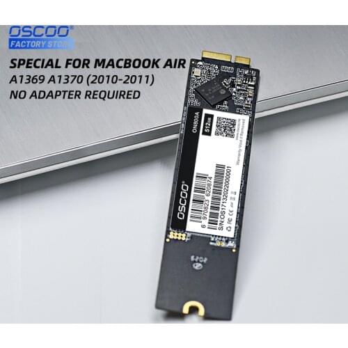 OSCOO SSD Solid State Drive For Macbook Air 13'' A1369 11'' A1370 Year 2010-2011 High Speed Hard Drive 128GB 256GB 512GB 1TB