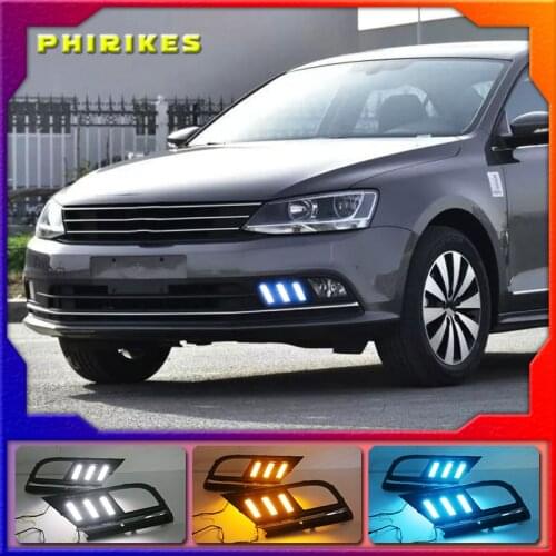 Fog lamp For Volkswagen VW Jetta Sagitar MK6 2015-2018 car styling driving LED DRL Daytime Running Light Daylight