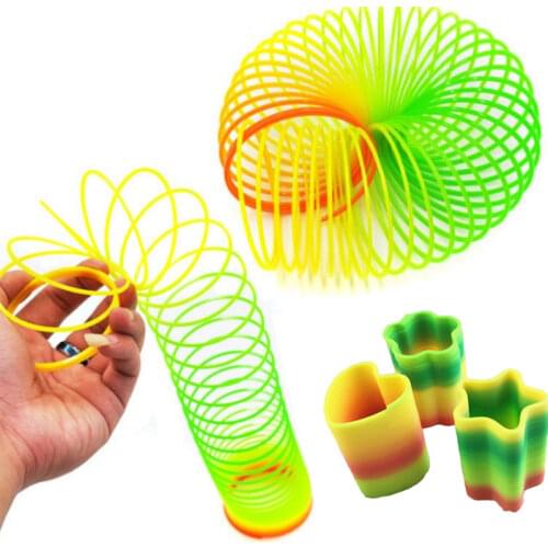 Magic Bounce Toys Board Games for Children Anti-stress Magic Ring Spring Rainbow Board Game Kids Funny Gifts