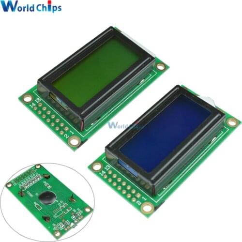 Blue/Yellow 0802 LCD Module 8 x 2 Character Display Screen 0802LCD Module 3.3V / 5V LED LCD Backlight for arduino Diy Kit