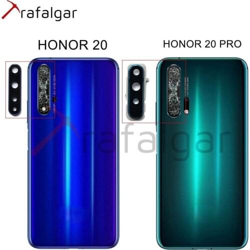 For Huawei Honor 20 Camera Glass Lens+Back Camera Frame For Honor 20 Pro Rear Camera Lens+Holder Frame Phone Replacement Parts