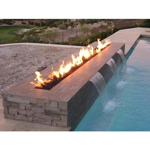 Inno living fire 48 inch stainless ethanol burner chimenea exterior