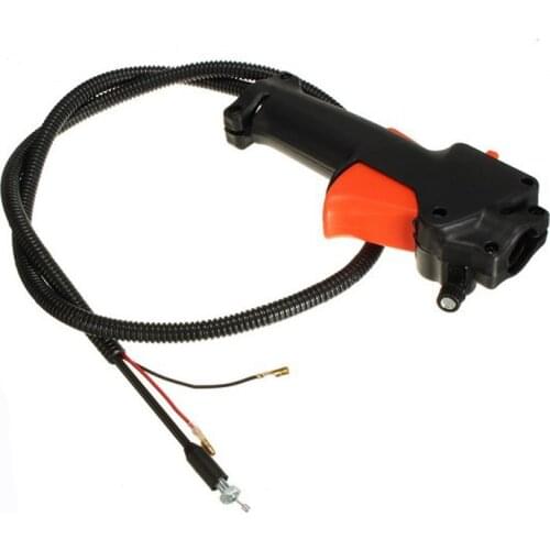 Lawn Mower Parts Throttle Control Handle with Switch for Trimmer Brush Cutter Throttle Control Switch Throttle Trigger Cable