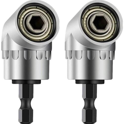 2pcs 105 Degrees Angle Adapter Drill Bits Screw Driver Socket Holder with 1/4'' Hex Shank Driver Extension Power Screwdriver