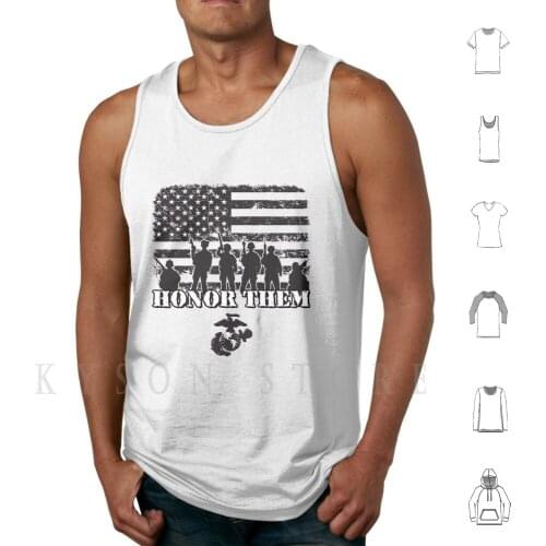Honor Them-Marines Tank Tops Vest Sleeveless Military Pride Flag Marines