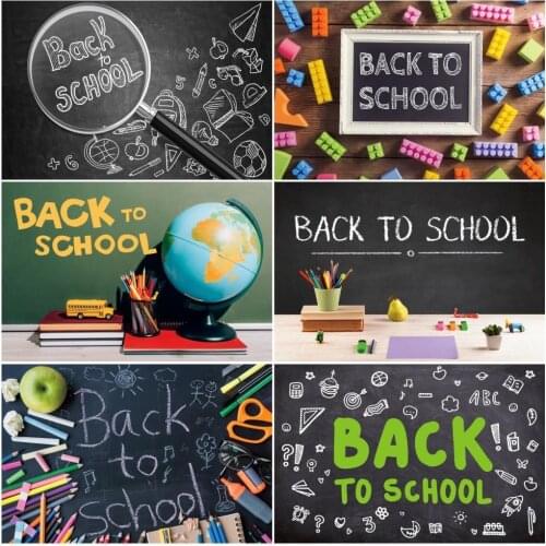 Welcome Children Back To School Blackboard Backdrop Vinyl Black Pen Pencil Photography Background For Photo Studio Photophone