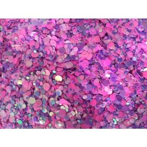 Candy rose purple 100g Paille Ultrathin Sequins Mixed Nail Art ROUND Shapes Confetti Sequins Acrylic Round Nail Glitter 08