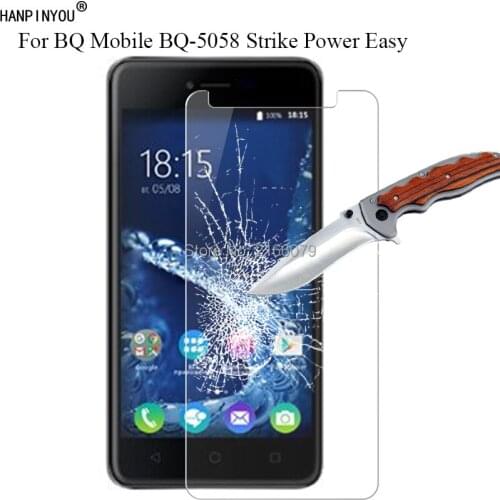 New 9H 2.5D Tempered Glass Screen Protector For BQ Mobile BQ-5058 Strike Power Easy / SE 5.0" Protective Film + Clean Tools