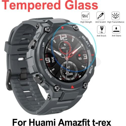 For 2020 Huami Amazfit T-Rex Tempered Glass 9H Protective Screen Protector for Amazfit T rex Smart Watch Accessories