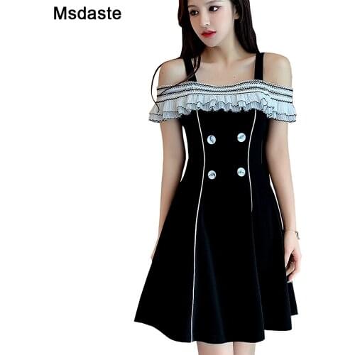 Women Dresses Fashion Party Wear Preppy Style 2020 New Summer Slim Female Vintage Korean Dresses Mini Dress Elegant Woman Dress