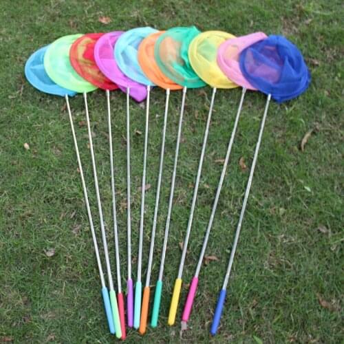 1PC Kids Anti Slip Grip Perfect Telescopic Butterfly Net Extendable For Catching Bugs Insect Colorful Fishing Toys