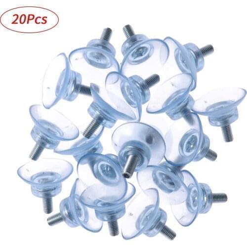 20PC M6 Screw Clear Sucker Suction Cups Mushroom Head Strong Vacuum Suckers Hooks Hanger For Wedding Car Glass Window Decoration
