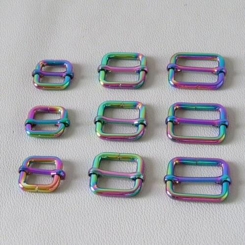 50pcs Bag Backpack Handbag Straps Loop Metal Adjuster Buckle Webbing Slider for Dog Pet Collar Garment Leather Clasp Accessories