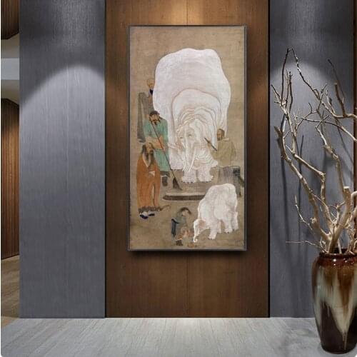 Print Abstract Flower Wintersweet Traditional Chinese Painting & Calligraphy on Canvas Poster Art Wall Picture for Living Room