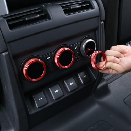 Aluminum alloy,Car Rear Row Air Conditioning Knob Ring Cover Trim,For Land Rover Defender 110 130 2020,Car Interior Accessories