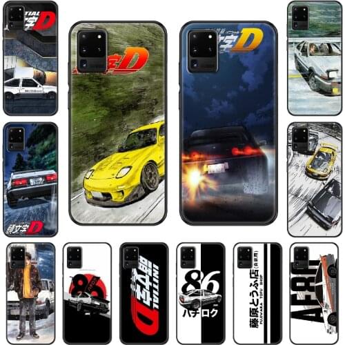 Anime AE86 Initial D Phone case For Samsung Galaxy S 3 4 5 6 7 8 9 10 E Plus Lite Edge black luxury bumper art cell cover trend