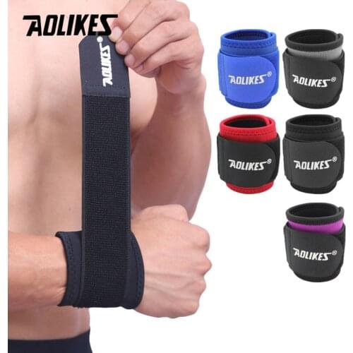 AOLIKES 1PCS Adjustable weightlifting wristband Support Fitness Bandage Wrist Support Protective gear wrist band Tennis Brace