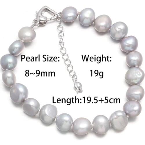 Irregular Natural Freshwater Pearl Beads Bracelet Charms For Women Romantic Love Gift