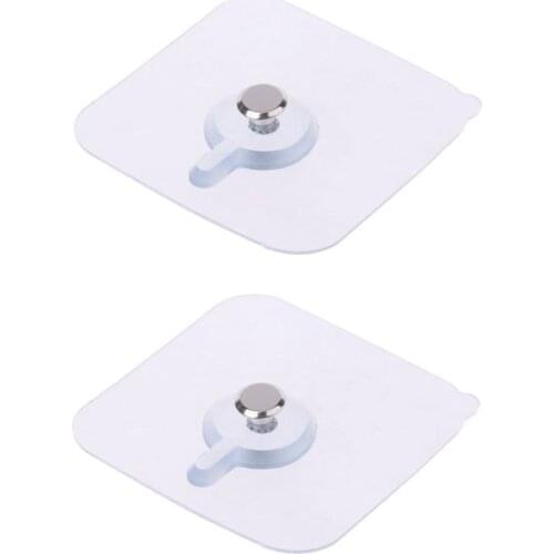 2pcs Seamless Self Adhesive Nail Hook Holder Wall Hanger Hanging kit For Photo Frame Painting Picture Poster Clock No Drilling