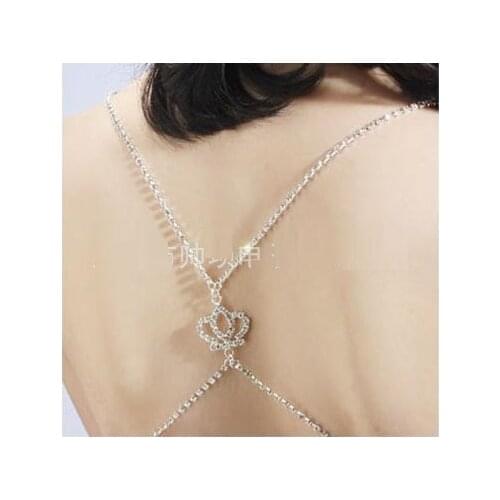 Women Intimate Bra Accessories Decorative Shiny Back Cross Crown Rhinestone Bra Straps Replacement Underwear Belt