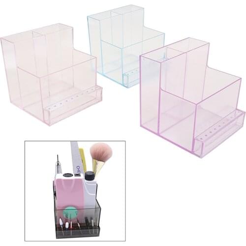 Nail Drill Bits Holder Display Manicure Tools Empty Drill Machine Organizer Box