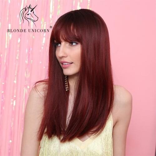 20'' Long Straight Synthetic Wig Hair Full Wig with Wig Cap for Women Girls
