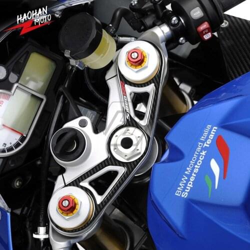 For BMW S1000RR and HP4 2012-2014 3D Carbon-look Upper Triple Yoke Defender