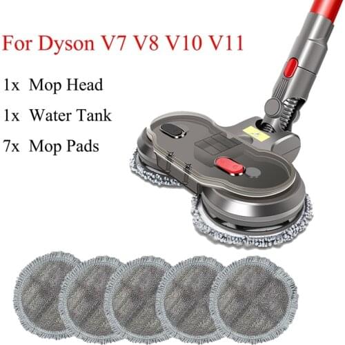 Electric Wet Dry Mopping Head for Dyson V7 V8 V10 V11 Cordless Vacuum Cleaner Accessories with Water Tank Mop Pads